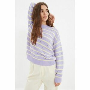 Trendyol Lilac Openwork Knitwear Sweater kép