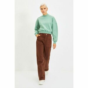 Trendyol Brown Pocket Detailed High Waist 90's Wide Leg Jeans kép