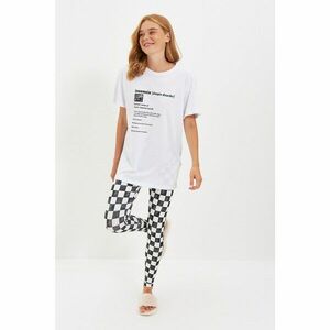 Trendyol Black and White Printed Knitted Pajamas Set kép