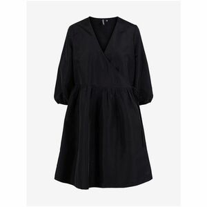 Black Wrap Dress with Three-Quarter Sleeve Pieces Jylla - Women kép
