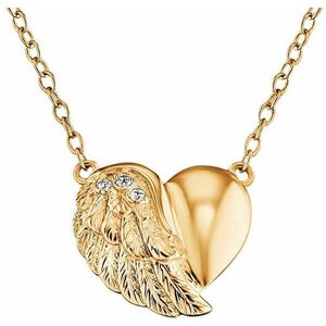 Engelsrufer Engelsrufer Aranyozott ezüst szív és angyal szárny nyaklánc cirkonokkal ERN-LILHW-G kép