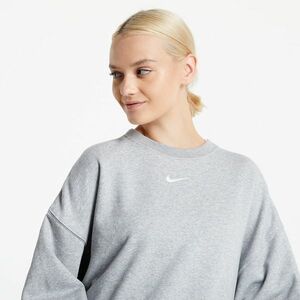 Nike Sportswear Women's Oversized Fleece Crew Dk Grey Heather/ Base Grey/ White kép