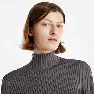 Calvin Klein Jeans Metallic High Neck Sweater Dress Fossil Grey kép
