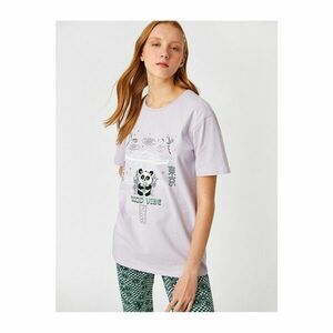 Koton 2yal18947k Women's T-shirt Lilac kép