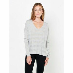 Light Grey Striped Lightweight Sweater CAMAIEU - Women kép