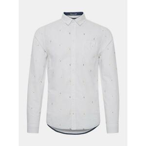 White Patterned Slim Fit Shirt Blend - Men kép