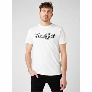 White Men's T-Shirt with Wrangler SS Logo Print - Men's kép