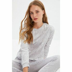 Trendyol Gray Velvet Knitted Pajamas Set kép