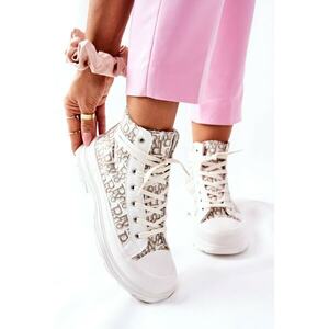 Women's High Sneakers With Print White Only You kép