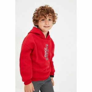 Trendyol Red Embroidery Detailed Boy Fleece Knitted Thick Sweatshirt kép