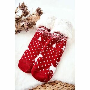 Long Socks Christmas Pattern Reindeer Red kép