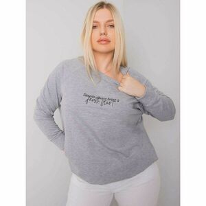 Gray melange ladies plus size sweatshirt kép