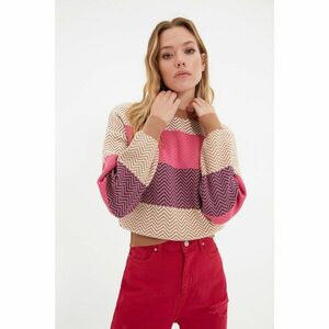 Trendyol Beige Jacquard Color Block Knitwear Sweater kép