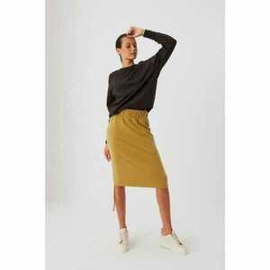 Plain skirt with a welt - olive green kép