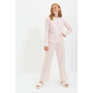 Trendyol Powder Striped Woven Pajamas Set kép