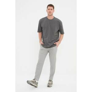Trendyol Gray Men's Regular Fit Pleated Ironing Track Trousers kép
