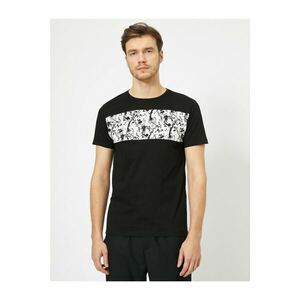 Koton Men's Black Patterned T-Shirt kép