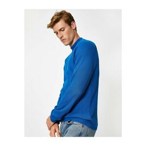 Koton Men's Navy Blue Half Turtleneck Long Sleeve Knitwear Sweater kép