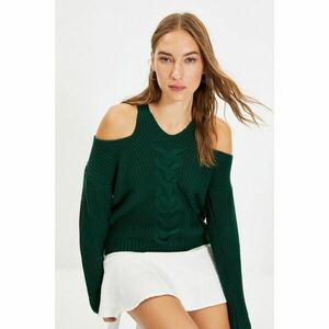 Trendyol Emerald Green Cut Out Detailed Knitwear Sweater kép