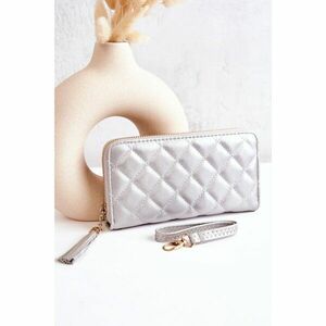 Large Fringed Quilted Wallet Silver Selley kép