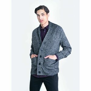 Big Star Man's Cardigan_sweater Sweater 160940 Black Wool-905 kép