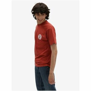 Red men's T-shirt with VANS print - Men's kép
