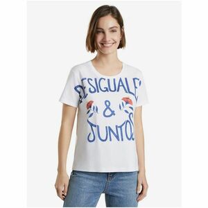 White Women's T-Shirt with Desigual Desiguales Y Juntos - Women kép