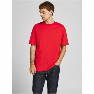 Red T-Shirt Jack & Jones Grid Photo - Men kép