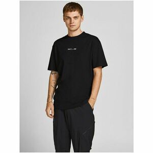 Black T-Shirt Jack & Jones Grid Photo - Men kép