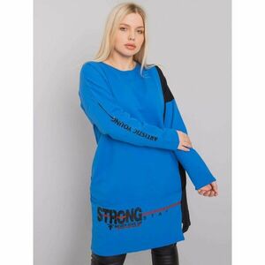 Plus size dark blue tunic with long sleeves kép
