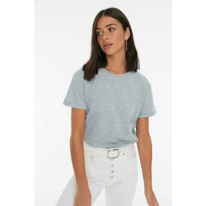 Trendyol Gray Printed Semi-fitted Knitted T-Shirt kép