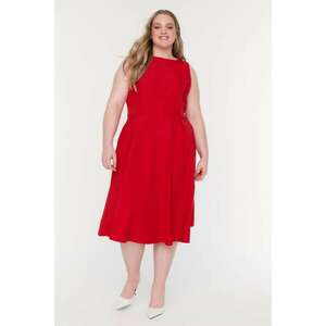 Trendyol Curve Red Long Pocket Woven Dress kép
