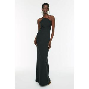 Trendyol Black Asymmetrical Collar Detailed Evening Dress & Graduation Dress kép