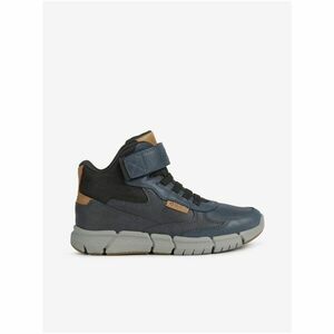 Dark Blue Boys' Ankle Leather Geox Flexyper Shoes - Unisex kép