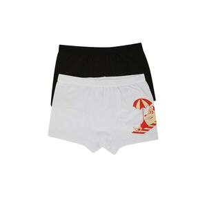 Trendyol Black and White Printed 2-Pack Boy Knitted Boxer- kép
