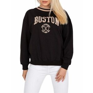 fekete louna pulóver "boston" mintával kép