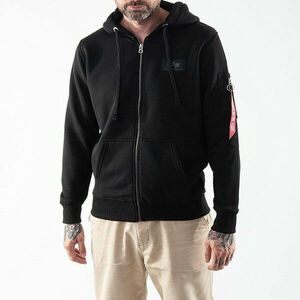 Férfi pulóver Alpha Industries Back Print Zip Hoodie Black kép