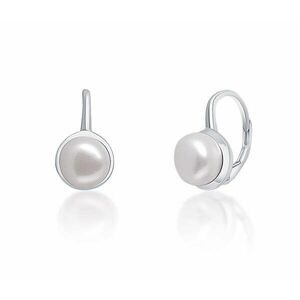 JwL Luxury Pearls JwL Luxury Pearls Gyengéd ezüst fülbevaló valódi fehér gyönggyel JL0675 kép
