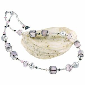 Lampglas Lampglas Romantikus Delicate Pink s nyaklánc tiszta ezüsttel, Lampglas NCU40 gyöngyből kép