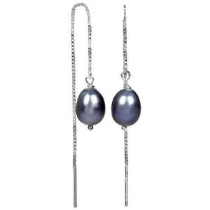 JwL Luxury Pearls JwL Luxury Pearls Ezüst lánc fülbevaló metálkék gyönggyel JL0207 kép