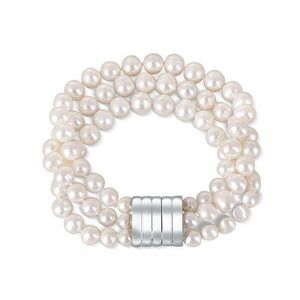 JwL Luxury Pearls JwL Luxury Pearls Háromsoros karkötő valódi fehér gyöngyökből JL0668 kép