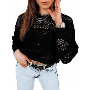 fekete horgolt pulóver nadina kép