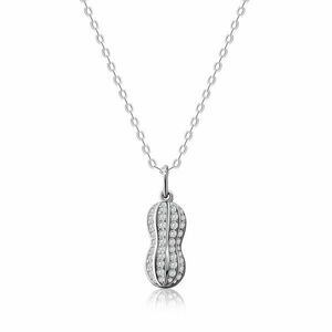 925 ezüst nyakék, csillogó földimogyoró gömbölyű gyöngyökkel kép