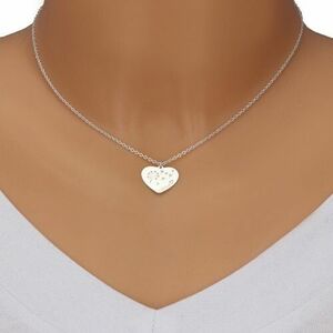 925 ezüst nyaklánc - szimmetrikus szív, pitypang a szélben, "Mom" felirat kép