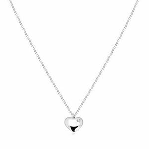 925 ezüst nyaklánc - tükörfényes szívecske csillaggal és gyémánttal kép