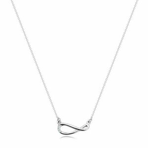 925 ezüst nyaklánc - csillogó lánc, végtelen szimbólum gyémántokkal kép
