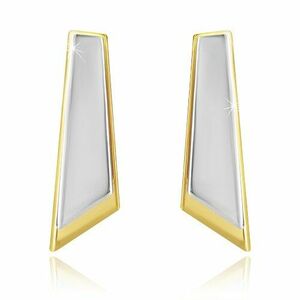 925 ezüst fülbevaló - szabálytalan négyszögek arany és ezüst színben kép