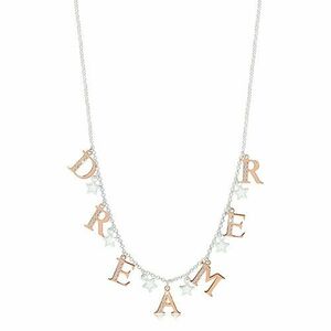 925 ezüst nyaklánc - "DREAMER" réz színárnyalatban cirkóniákkal és fényes csillagok kép