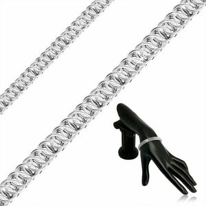 925 Ezüst karkötő - átlósan összekapcsolt kerek láncszemek, homár karom zár kép