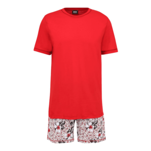 DIESEL Rövid pizsama 'STARK' piros / fekete / fehér / bézs kép